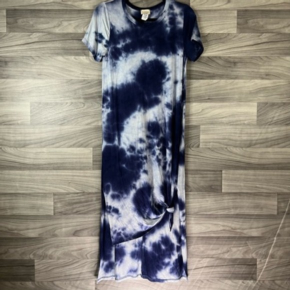 Caution To The Wind Womens‎ Sheath Dress Purple White Tie Dye Maxi Casual Boho S - Picture 5 of 12